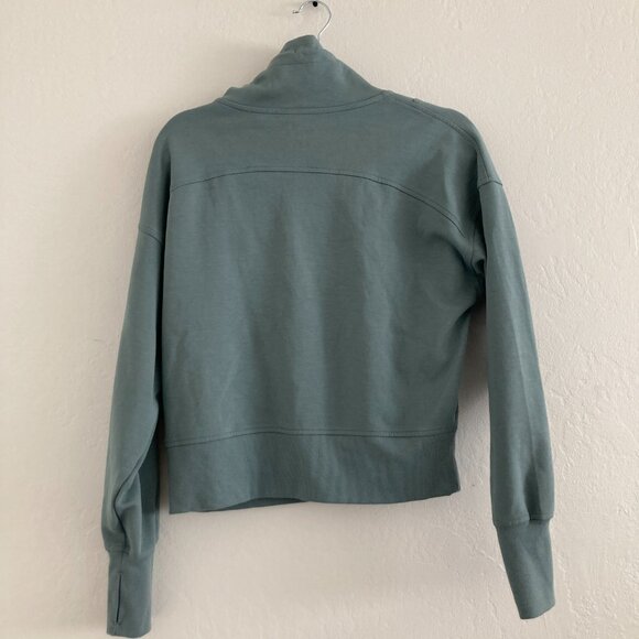 Old Navy Active Dynamic Fleece Half-Zip Jacket Green Mockneck Pullover Travel M - Picture 7 of 10